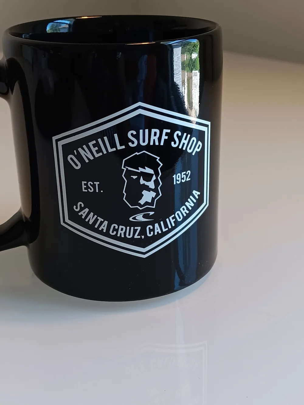 O'Neill Black Ceramic Mug with White Surf Shop Emblem